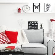 Kırmızı Detaylı Oturma Odası Tasarımları